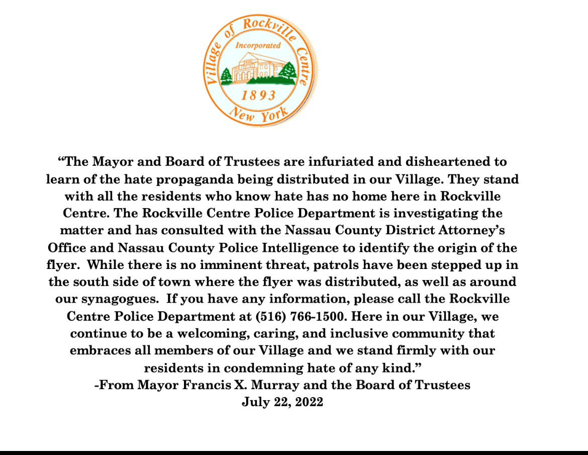 Statement for the Mayor and board of Trustees