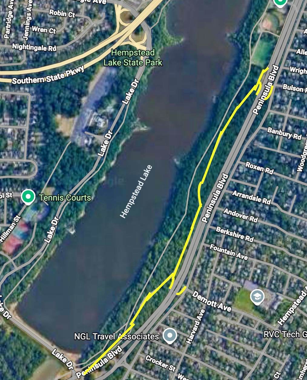 Map of Donald Browne Park - highlighting path to be improved