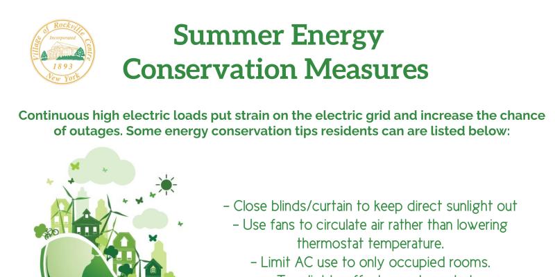 Summer Energy Conservation Methods